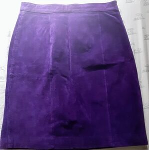 VINTAGE 80S PURPLE GLOBAL IDENTITY SUEDE SKIRT